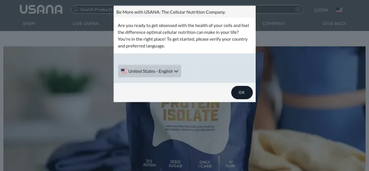 Screenshot USANA Health Sciences