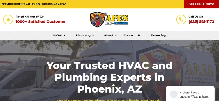 Screenshot A.P.E.S. Arizona Plumbing Expert Services