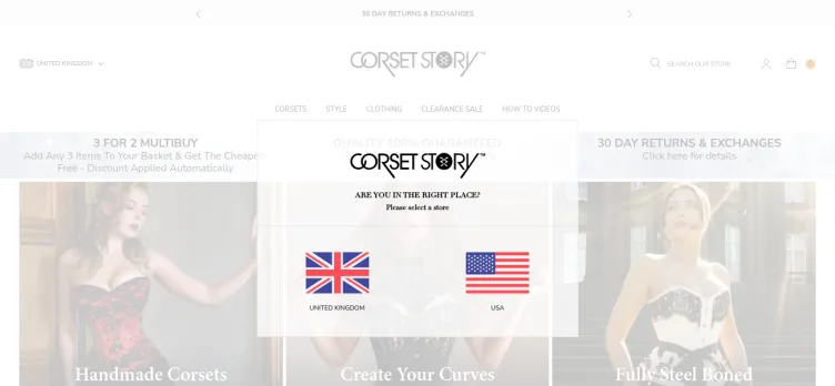 Screenshot corsets-uk