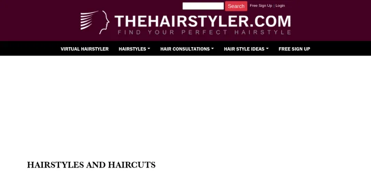 Screenshot Thehairstyler.com