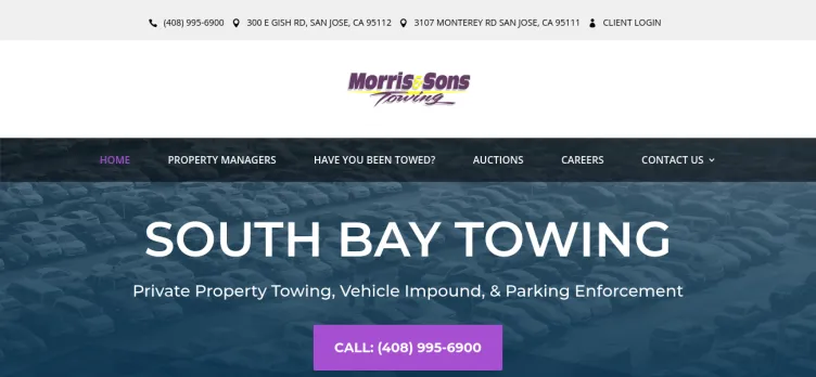 Screenshot Morris and Sons Towing