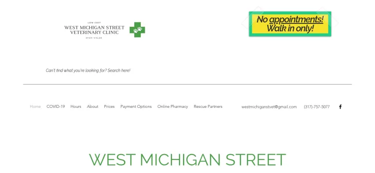 Screenshot West Michigan Street Veterinary Clinic