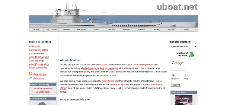 Screenshot uboat.net