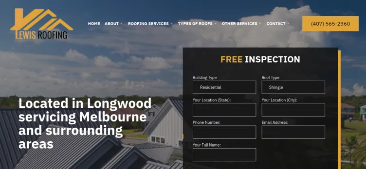 Screenshot Lewis Roofing