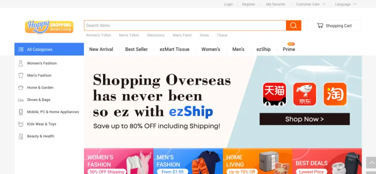 Screenshot Ezbuy Online Shopping Singapore