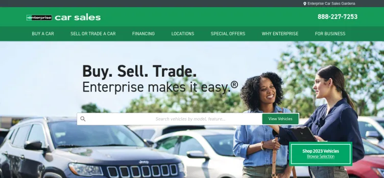 Screenshot Enterprise Car Sales