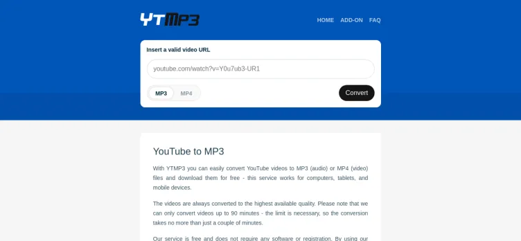 Screenshot YouTube To Mp3 Converter