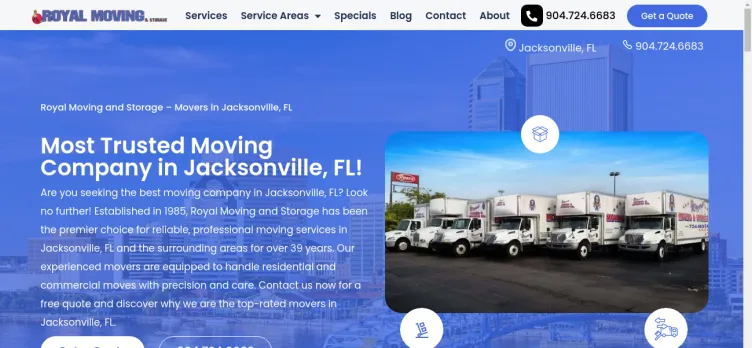 Screenshot Royal Moving and Storage Company