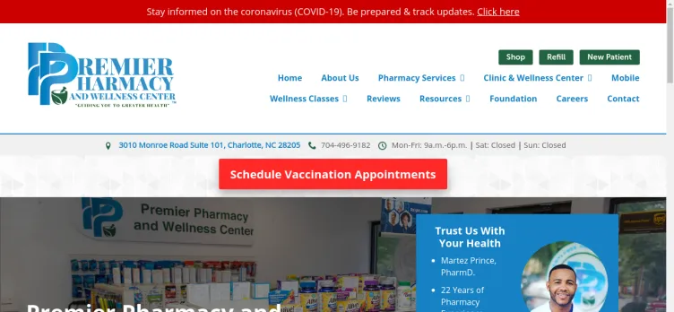 Screenshot Premier Pharmacy and Wellness Center