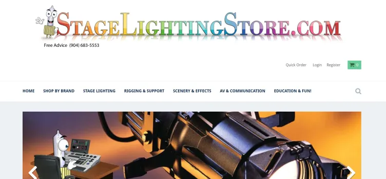 Screenshot StageLightingStore.com