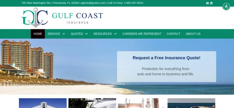 Screenshot Gulf Coast Insurance