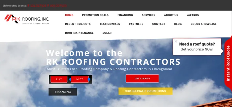 Screenshot R K Roofing