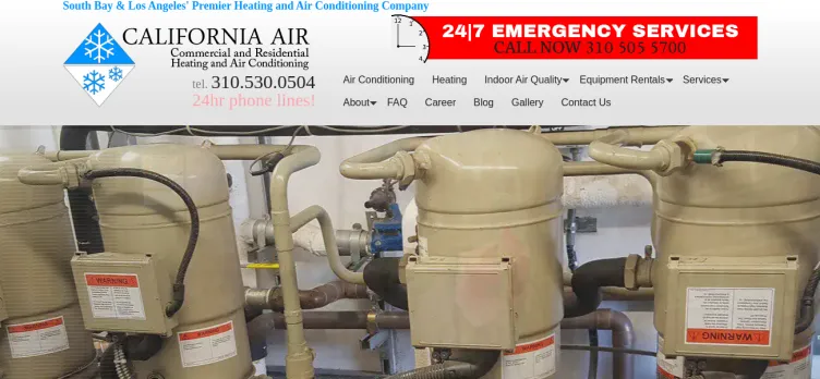 Screenshot California Air Conditioning Systems