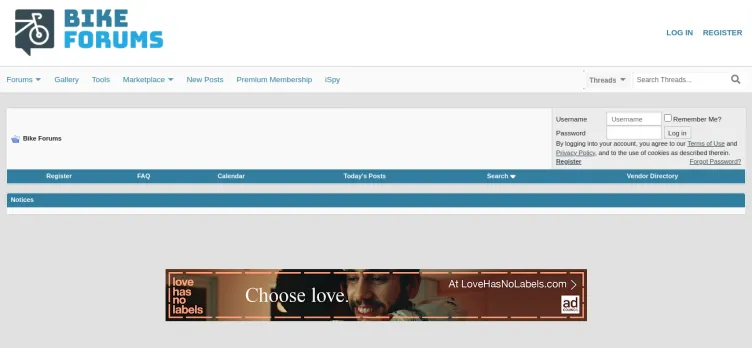 Screenshot Bike Forums