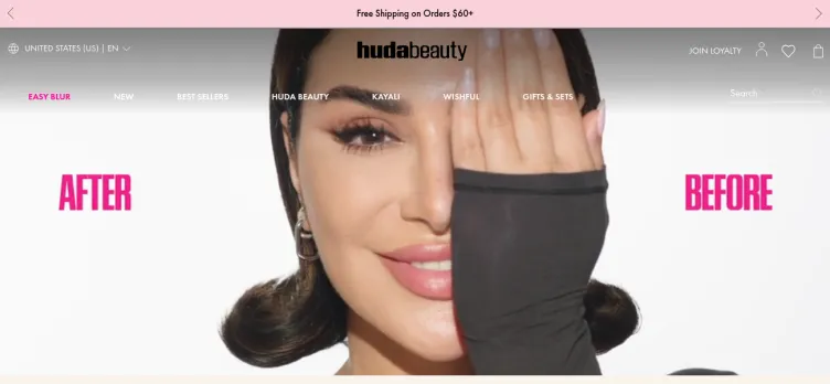 Screenshot Huda Beauty