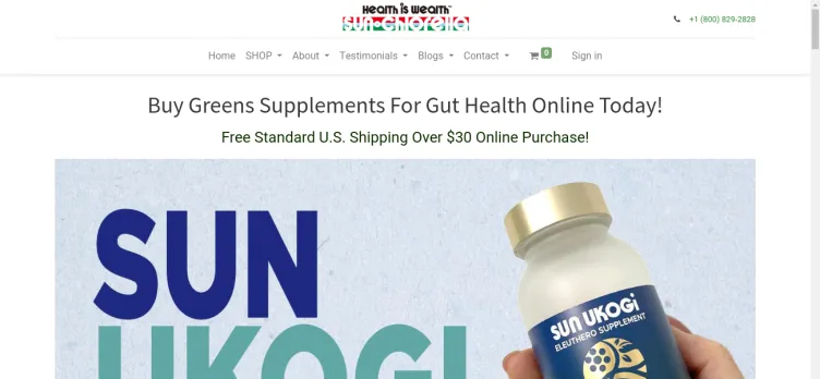 Screenshot Sun Chlorella USA