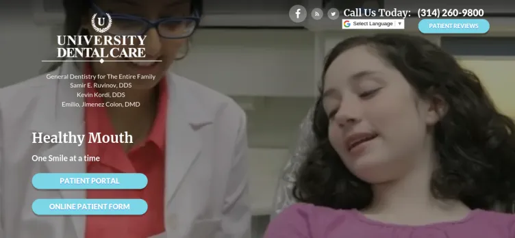 Screenshot University Dental Care