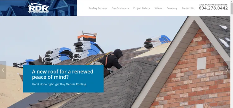 Screenshot Roy Dennis Roofing (2005)