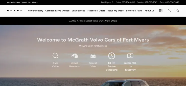 Screenshot McGrath Volvo Cars of Fort Myers