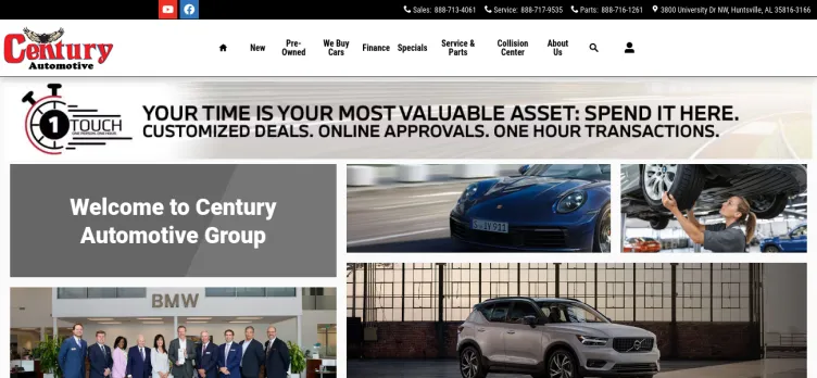 Screenshot Century Automotive - BMW Volvo Jaguar Land Rover Porsche