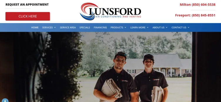 Screenshot Lunsford Air Conditioning & Heating