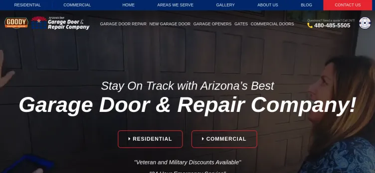 Screenshot Arizona's Best Garage Door and Repair Company