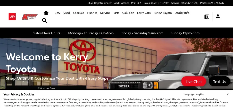 Screenshot Kerry Toyota