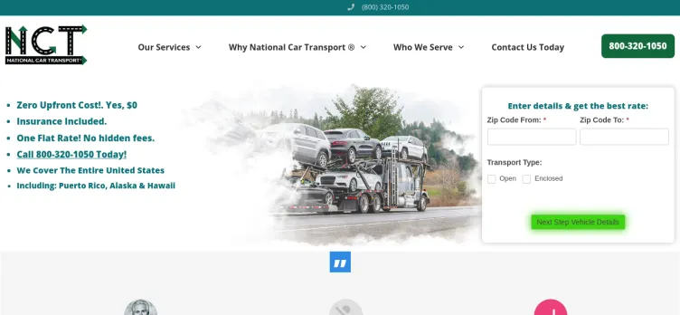 Screenshot National Car Transport