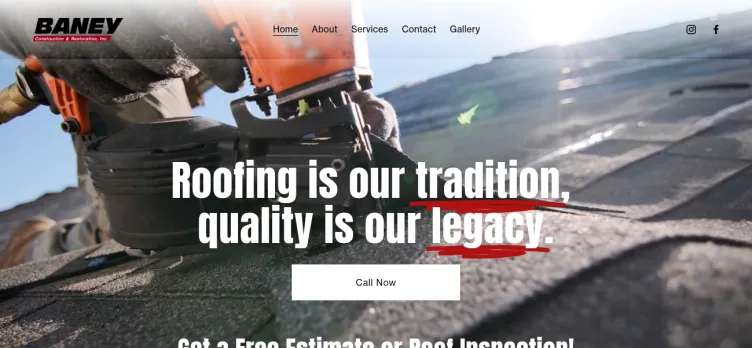 Screenshot Baney Construction & Restoration