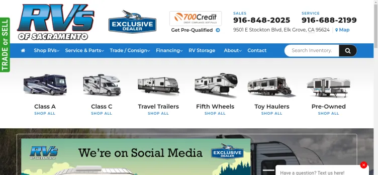 Screenshot RV's of Sacramento