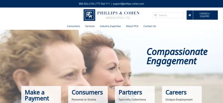 Screenshot Phillips & Cohen Associates