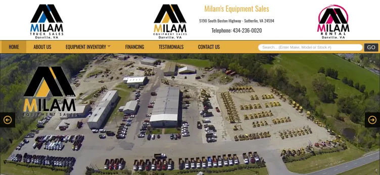 Screenshot Milam's Truck Sales