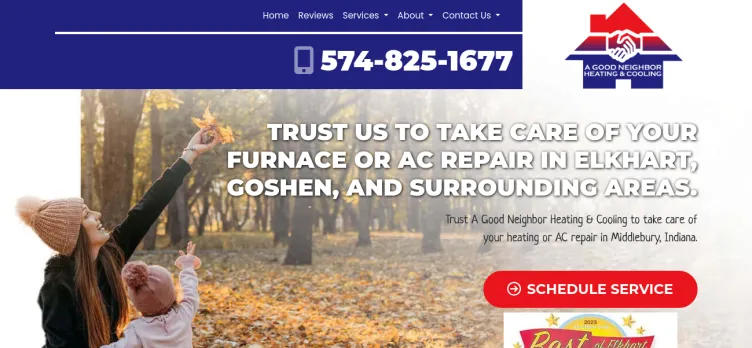 Screenshot A Good Neighbor Heating & Cooling