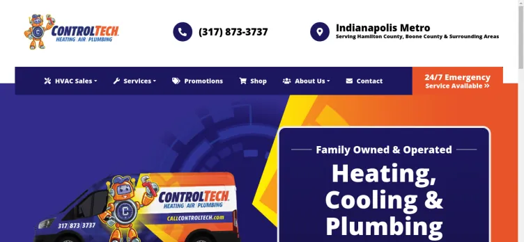 Screenshot Control Tech Heating & Air Conditioning