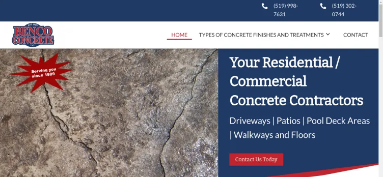 Screenshot Benco Concrete