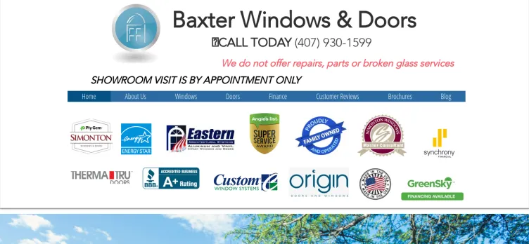 Screenshot Baxter Windows & Doors