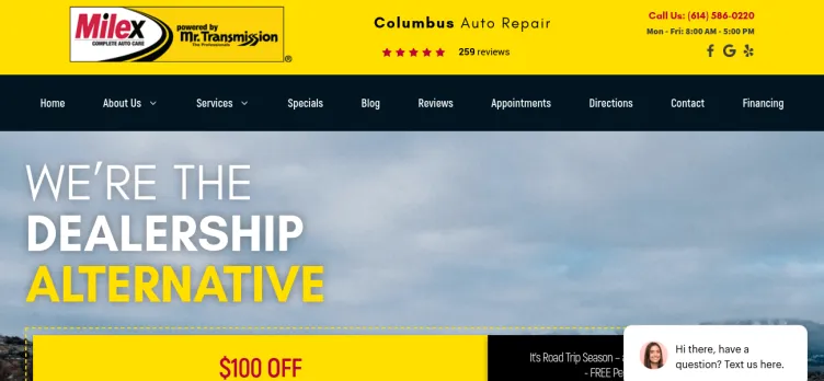 Screenshot Milex Complete Auto Care-Mr. Transmission Columbus