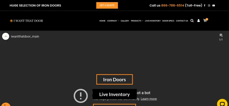 Screenshot Universal Iron Doors & Hardware