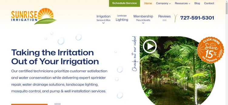 Screenshot Sunrise Irrigation