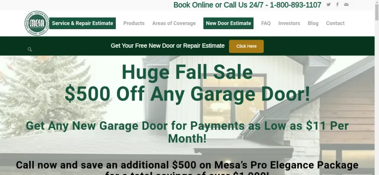 Screenshot Mesa Garage Doors