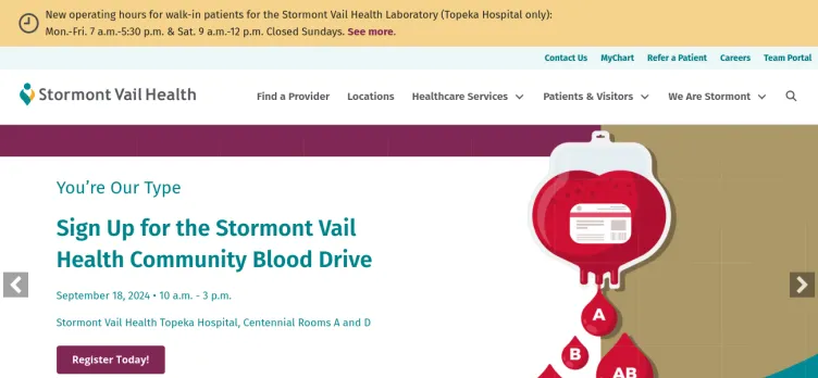 Screenshot Stormont-Vail Healthcare