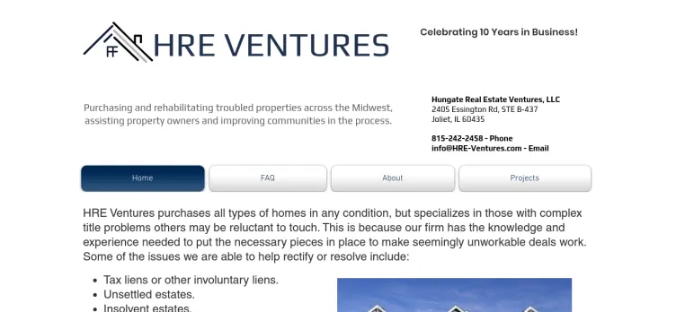 Screenshot Hungate Real Estate Ventures