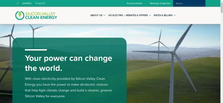 Screenshot Silicon Valley Clean Energy