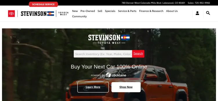 Screenshot Stevinson Toyota West