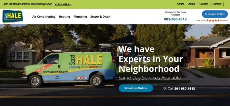 Screenshot Scott R. Hale Plumbing and Heating