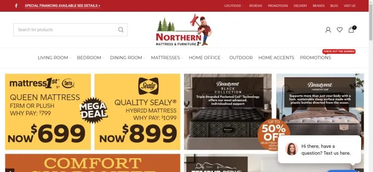 Screenshot Northern Mattress & Furniture 1st