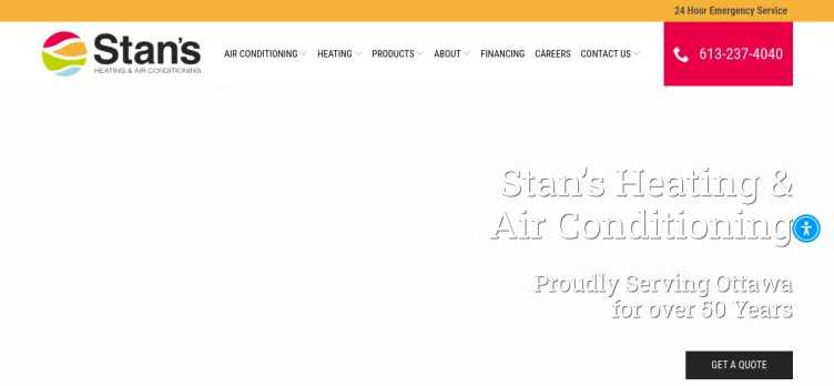 Screenshot Stan's Heating and Air Conditioning