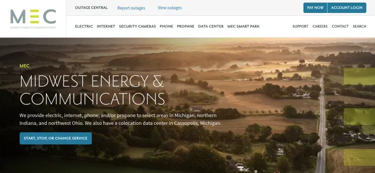 Screenshot Midwest Energy & Communications