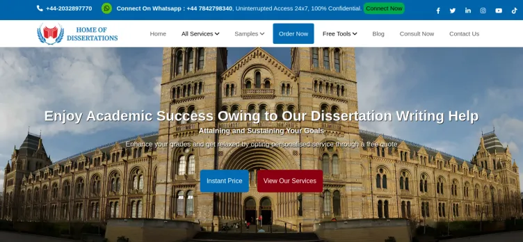 Screenshot Home of Dissertations