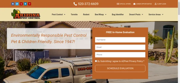 Screenshot Arizona Pest Control